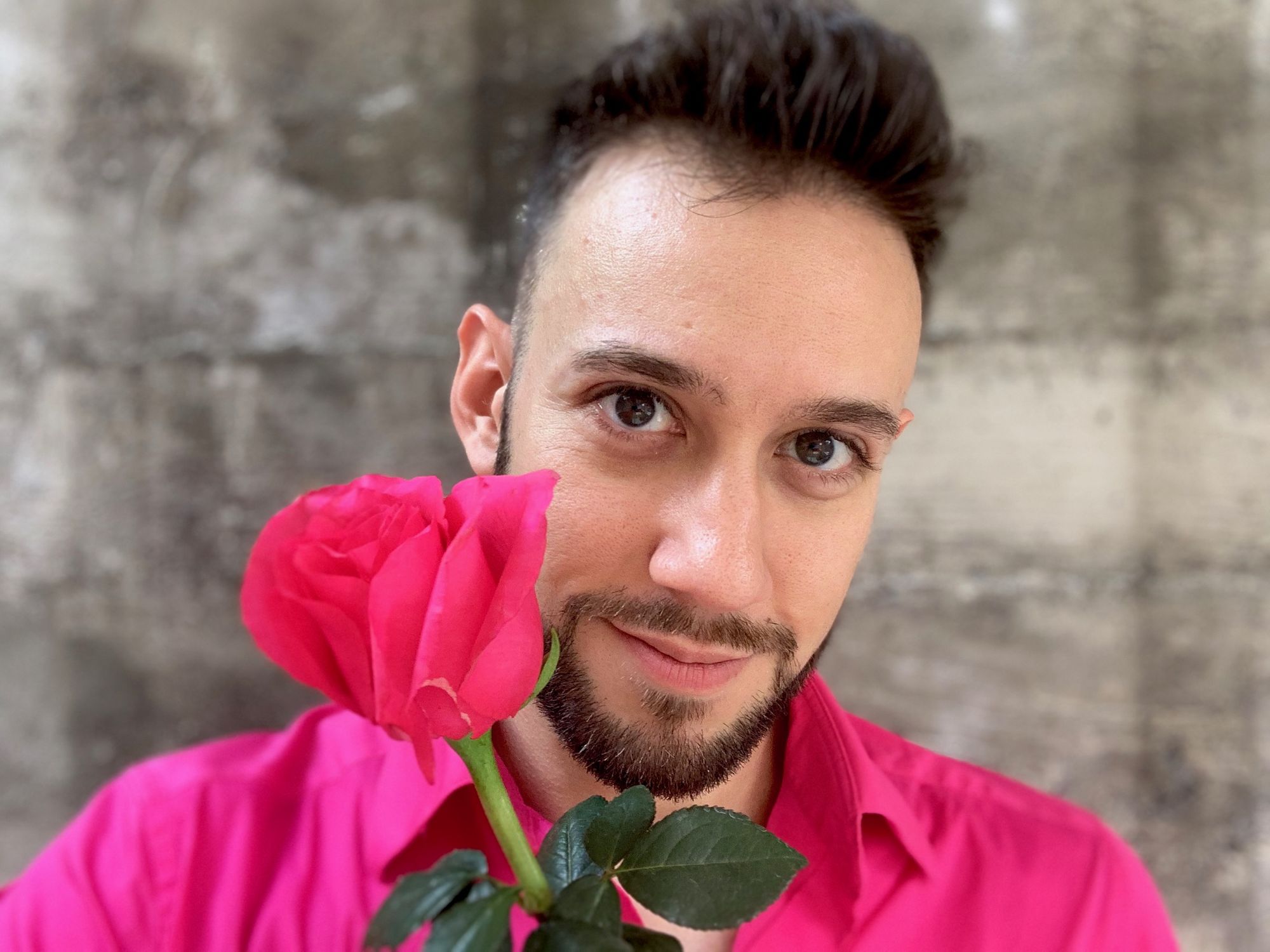 Faruk with the pink rose